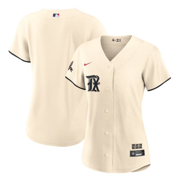 Women's Texas Rangers Blank Cream 2023 City Connect Stitched Baseball Jersey(Run Small)